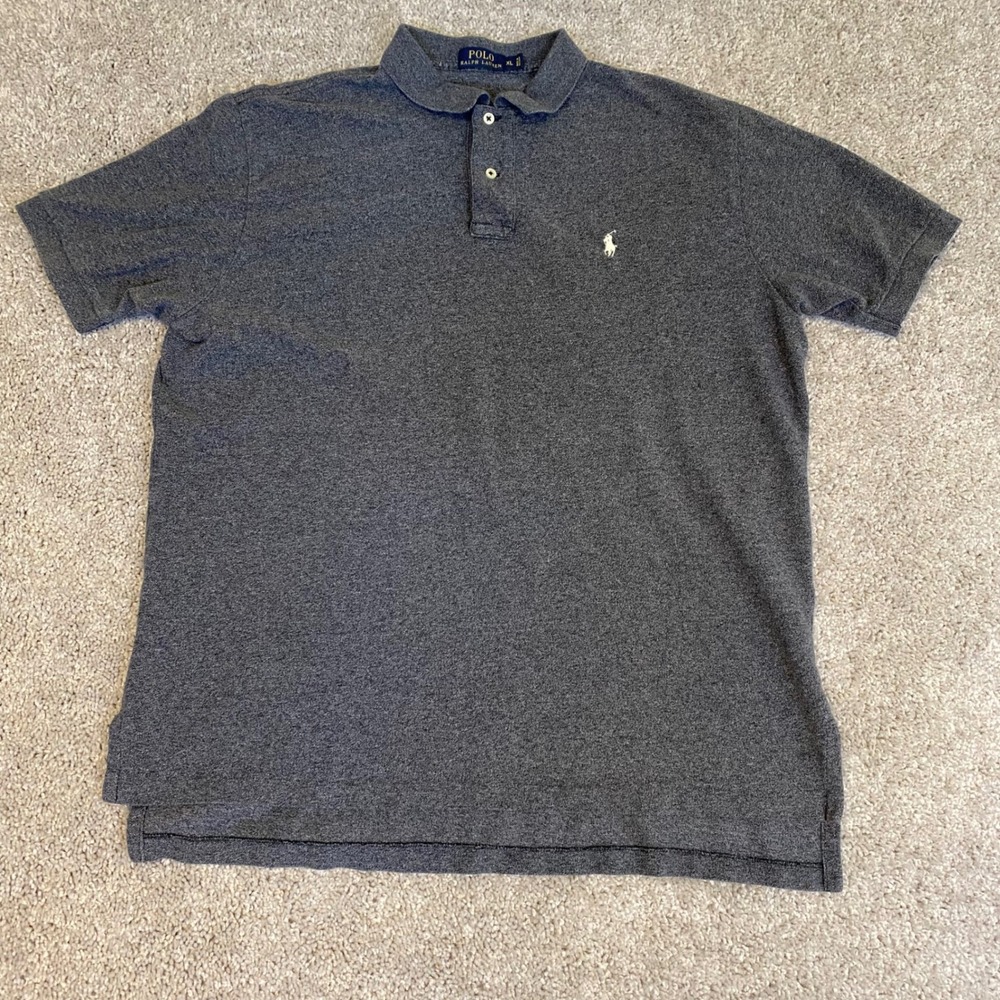 Polo Ralph Lauren Polo Shirt Mens XL Gray Heather Short Sleeve Pique Pony Logo